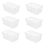 Y.Z.Bros Canastas organizadoras de almacenamiento para congelador, contenedores divisores verticales de alambre de metal profundo con asas integradas para