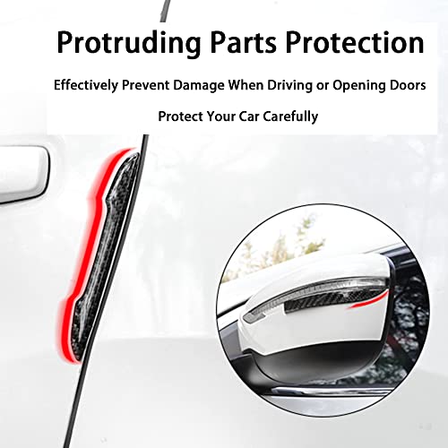 Image of Anti-Scratch Protector Trim,Carbon Fiber Emblem Door Open Rearview Mirror Shell Protector Side Mark Stickers Decals Badge Labeling Sports Decoration Lossless Installtion Accessories 6 Packs