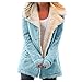 Xmiral Cappotto Outwear Donna Plus Size Giacca invernale con revers in peluche composito caldo ( L,2blu )