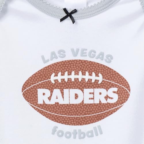 Gerber NFL Team Baby Girls' 3-Piece Onesie Bodysuit, Pants & Headband Set, Raiders, 3-6 Months - image 5