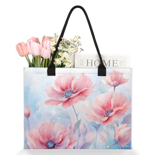 Ink Lotus Roses Tote Bag for Women Large Beach Bag Reusable Tote Bags for Work Travel Beach Shopping3