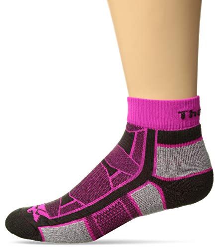 Thorlos Unisex OAQU Outdoor Athlete Thin Padded Ankle Sock, PINK PUNCH, Small