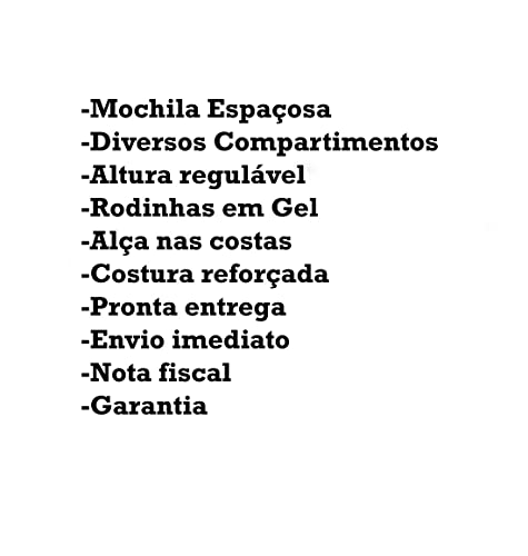 Mochila Bolsa Com Rodinha Escolar Feminina 30 Litros Preta