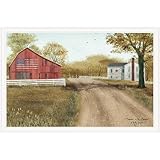 Trendy Decor4U Summer in The Country by Billy Jacobs Printed Wall Art, 38 Inch x 26 Inch, White Frame