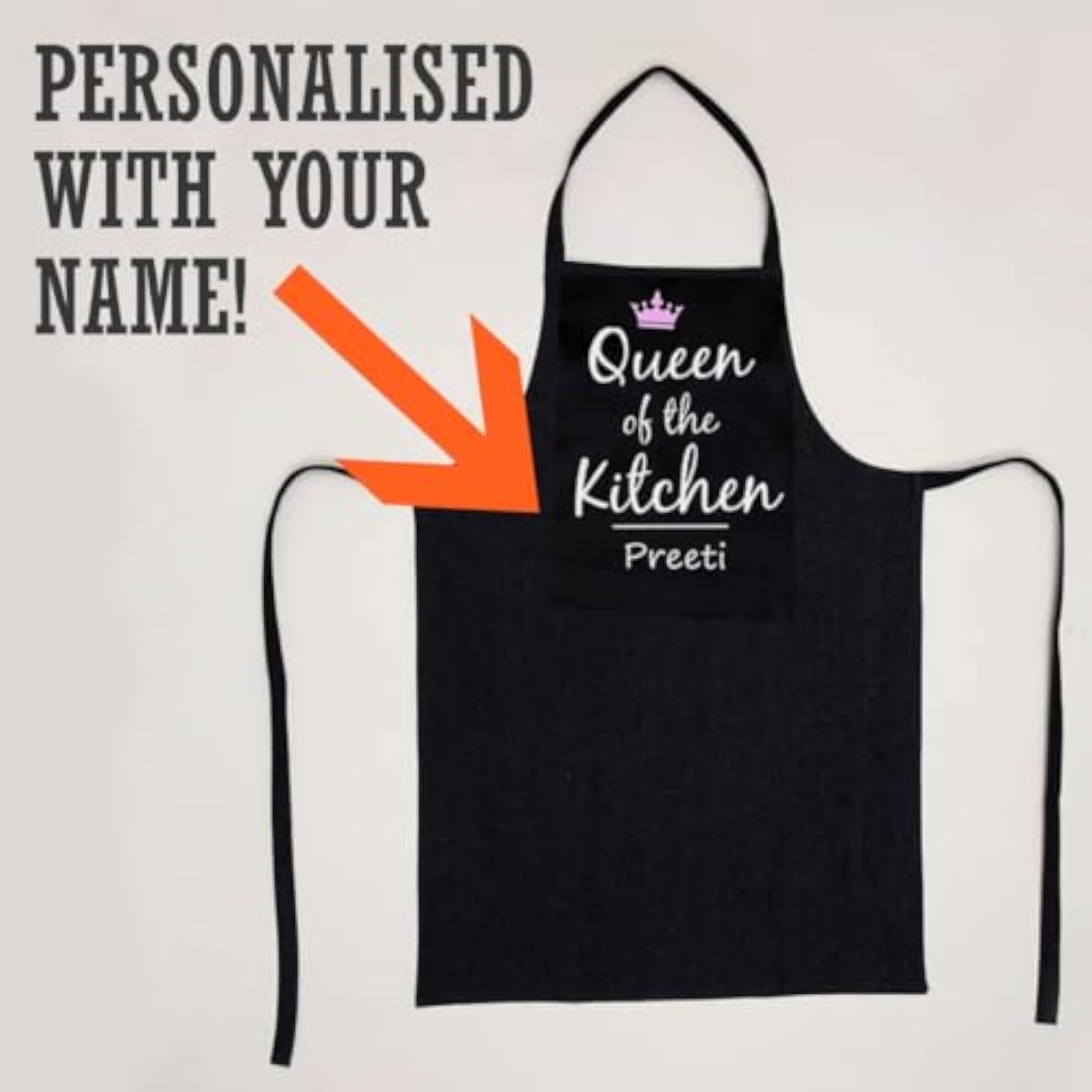 Queen Personalised Apron, Gift for Diwali and Christmas