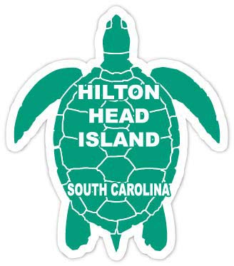 R and R ImportsHilton Head Island South Carolina Souvenir 4 Inch Green Turtle Shape Decal Sticke