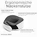 Proglobe Nackenkissen Flugzeug, Reisekissen 100% Memory Foam, Orthopädisches Nackenhörnchen, Ideal für Reisen mit Flugzeug, Auto, Zug Mit 3D-Schlafmaske, Hochwertige Netztasche, Grau