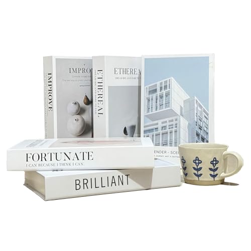 Vankairos 5 Pcs Faux Books for Decoration Luxury Aesthetic Decorative Books, Modern Farmhouse Decor Vintage Shelf & Coffee Table Books Fake Books for Living Room, Bedroom, Office, Entryway Decor