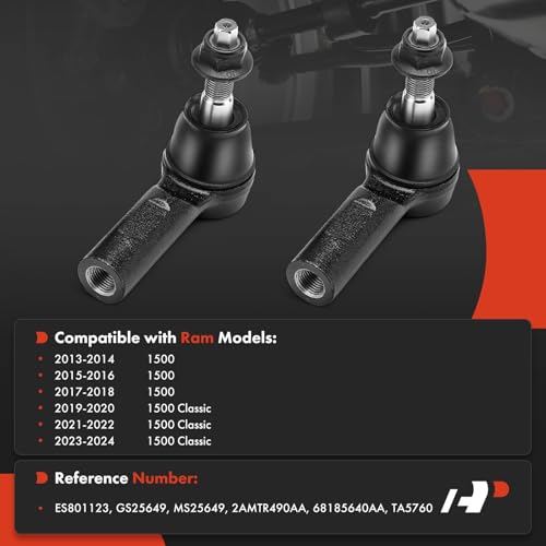 A-Premium 2 x Front Outer Tie Rod Ends, Compatible with Ram 1500 2013-2018, 1500 Classic 2019-2024 by A-premium - Used condition - Image 2