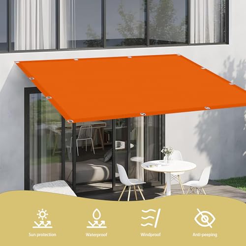 Voiles d'ombrage pour patio et jardin 160x300 cm orange et sable avec oeillets