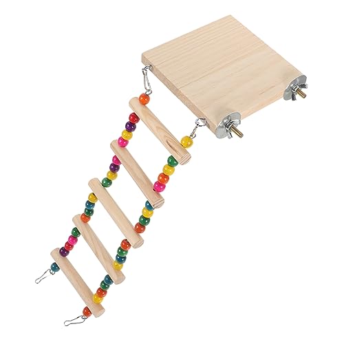 Abaodam Parrot Training Ladder with Platform Bird Climbing Ladder for Parakeets Cockatoos Birds for Physical Activity Cage Decoration