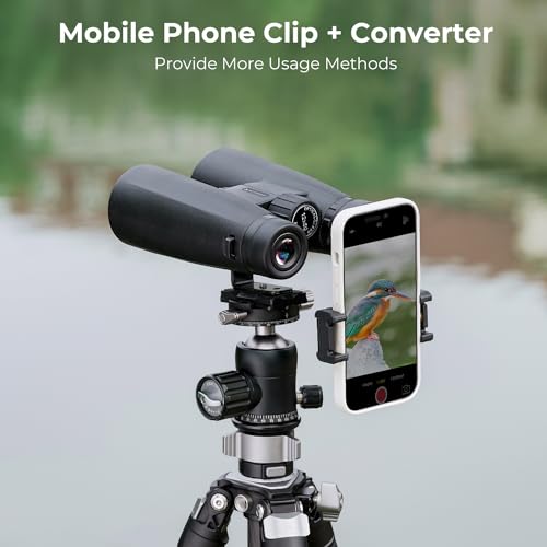 Binoculares 12x50 K&F Concept con adaptador para smartphone y trípode miniatura 6