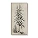 Framed Vertical Vintage Sketch Tree Living Room Wall Art, Large Black Beige Rustic Pine Artwork for Walls, Classic Antique Nature Forest Canvas Painting Print for Office Kitchen Foyer Stair 20x40 Inch