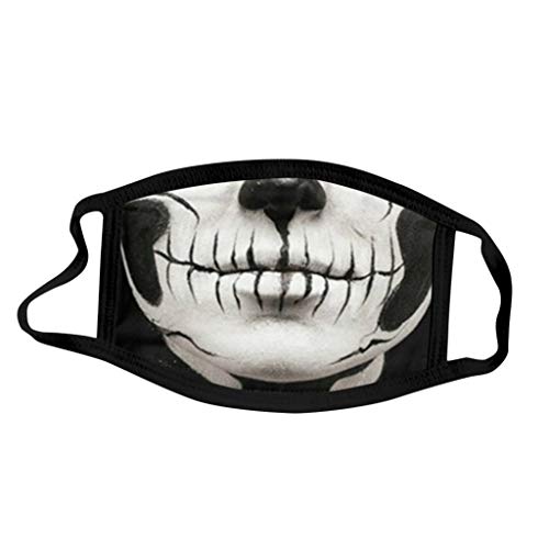 XCVBX 1PC Halloween Visage_Masque Adultes Unisexe Femmes Hommes Couvre-Visage imprimé Halloween Respirant Lavable réutilisable extérieur Cover