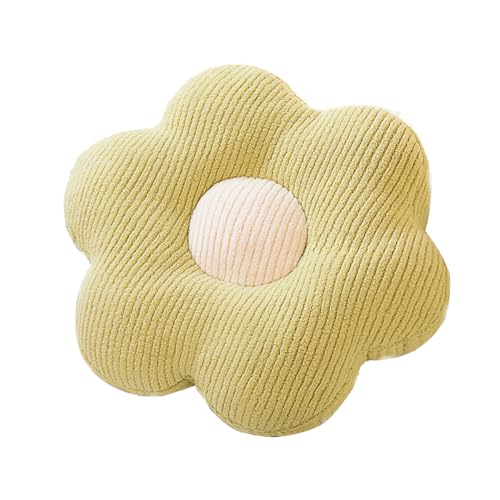 Ukadou Plush Flower Cushion Decorative Flower Shaped Throw Pillow 21.7in Green Flower Floor Pillow Seating Cushion Room Decor Plush Pillow for Bedroom Sofa Chair Car (Green,Large)