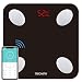Triomph Rechargeable Smart Bluetooth Scale, USB Charging Body Fat Scale with IOS and Android App Digital Bathroom Scale for Weight, Body Fat, Water, Muscle, BMI, BMR, Bone Mass and Visceral Fat, Black