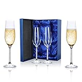Champagne Flutes, Yirepny 220ml Hand Blown Crystal Champagne Glasses Set, Ideal for Women, Men, Party, Birthday, Wedding, Anniversary, Christmas and Dinner Decorations
