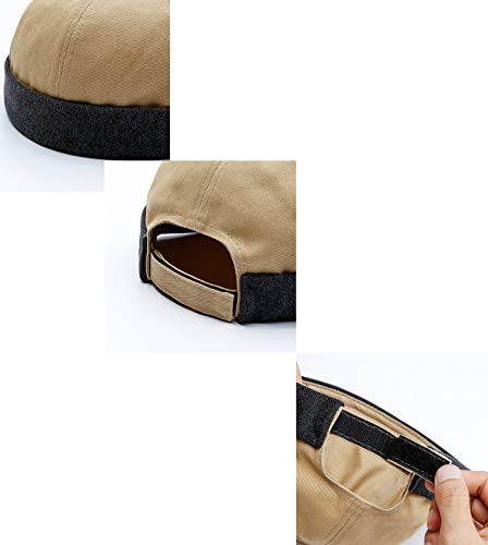 Tesoon Unisex Cotton Brimless Beanie Hat Adjustable Trendy Skull Cap Sailor Cap Black #TOP2