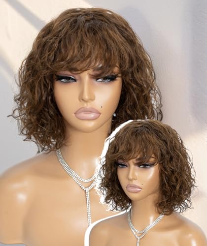 QUEEN VIRGIN REMY QVR Short Curly Wig Human Hair Wigs