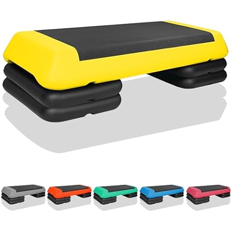 HaoKang 4''-6''-8''Adjustable Aerobic Stepper w/4 Risers Health Workout Step Platform for Sports & Fitness Cover