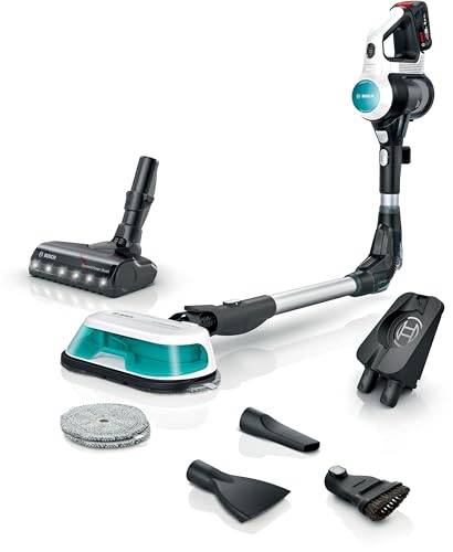 Bosch, Unlimited 7 ProHygienic Aqua Kabelloser Staubsauger, 2-in-1 DynamicAqua Bürste, konventionelle Bürste, weiß, BCS71HYG2