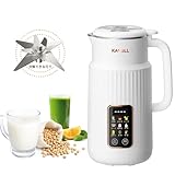 KANBLL 豆乳メーカー 正規品 豆乳機 豆乳マシーン 微圧豆乳 850mL大容量 8種類のプリセット調理モード＆予約機能付き 加熱保温機能搭載 電動ブレンダー 自動調理ポット ジューサー スープメーカー スムージーミキサー 甘酒 離乳食用 自宅で手軽 全自動 お手入れ簡単 乾燥豆OK 濾過不要 栄養補充 野菜 果物ジュース アーモンドミルク 対応 (B08ホワイト)