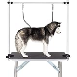 Folding Dog Grooming Table Heavy Duty Stainless Steel Pet Dog Cat Grooming Table with Adjustable Arm (46
