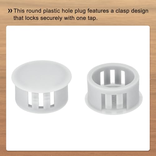 Image of MECCANIXITY 64PCS 18mm(11 /16 inch) Light Gray Plastic Hole Plugs, Flush Type Panel Hole Plugs Insert End Caps for Locking Hole Tubes Furniture Cabinet