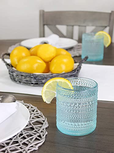 Darware Hobnail Drinking Glasses (12Oz, 6Pk, Blue); Old-Fashioned Beverage Glasses For Tabletop, And Bar Use And Candle Jars #TOP1