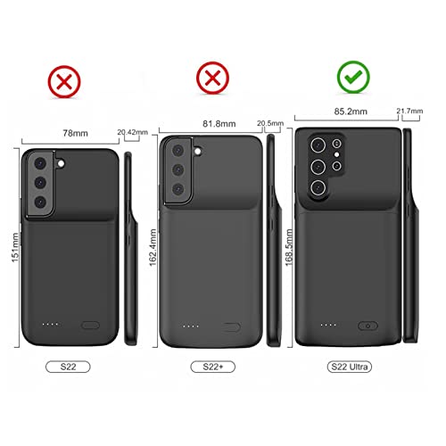 For Samsung Galaxy S22 Ultra Battery Charger Cases Slim Portable Protective Extended Power Bank Galaxy S22 Ultra 5G Cell Phone Charging Case 4800Mah Rechargeable Battery Pack #TOP1