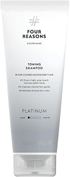 FOUR REASONS Hair Color Shampoo, Platinum 8 Colours - Blonde Hair Toner & Colour Depositing Shampoo, Hair Colour Shampoo for Women - Silver Shampoo Toner, Sulfate Free, Vegan   250 ml