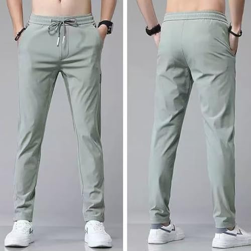 Meshirons - Ice Silk Mesh Panel Casual Pants Meshirons Mens Pants Quick Drying with Ventilation(1pcs-a,M)3