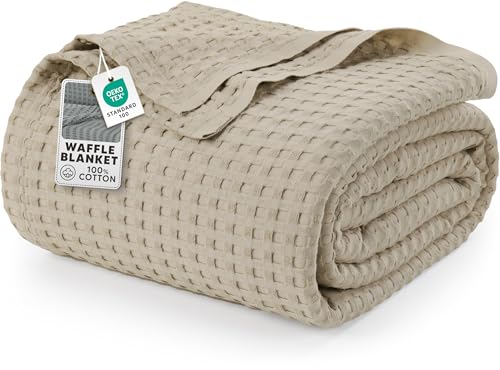 Utopia Bedding 100% Cotton Waffle Weave Blanket King Size for Bed - Lightweight, Breathable Summer...