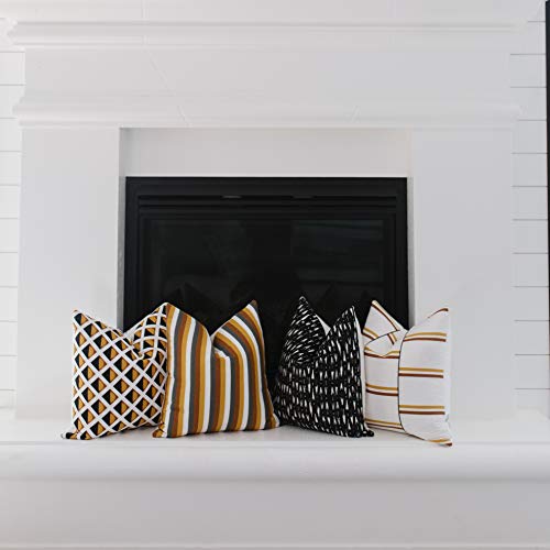 Woven Nook - Modern & Luxurious 18" X 18" Decorative Fall Throw Pillow Covers - Durable Quality & Machine Washable - 100% Cotton Canvas - Salem Fall Design - Orange, Black, And Brown - 4 Pack #TOP1