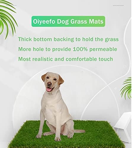 Dog Artificial Grass Mats, 2 Packs for Replacement, Pet Pee Fake Grass for Potty Training, Perfect for Indoor Outdoor Use (35.5 x 46 cm)