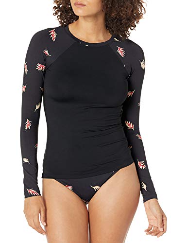 Billabong Women's Falling Light Long Sleeve Rashguard, Black Pebble, S