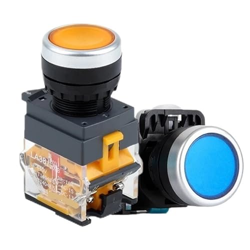Interrupteur bouton poussoir LA38-11BN 22mm 10A 1NO 1NC à verrouillage en laiton x10