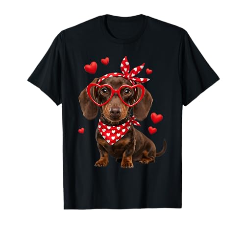 Dachshund Valentines Day Wiener Dog Lover Weenie Heart T-Shirt