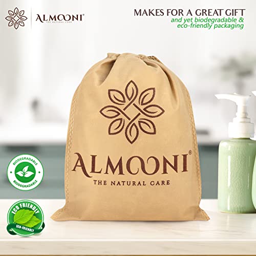 Almooni Premium Egyptian Exfoliating Loofah Pad Body Scrubber - Round Loofa Shape - Made With Natural Egyptian Shower Lufa Sponge That Gets You Clean - Not Just Spreading Soap -2 Pack #TOP6