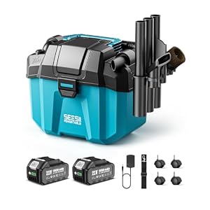 Seesii Cordless Wet Dry Shop Vac, 2 x 4.0Ah Rechargeable Batteries