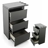 wukaeiue Outdoor Kitchen Drawers18 W x 32.7" H x 11.8" D Flush Mount Access 3-Drawer BBQ Stainless Steel Drawers BBQ Island Drawers for Outdoor Kitchens or BBQ Island Patio Grill Station Black