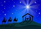 CORFOTO Tela 1.8x1.2m Belén con Tres Reyes Magos Fondo Cielo Estrellado Establo Sagrada Familia Tres Reyes en Camellos Fondo Fotográfico para Navidad Religiosa Fiesta Accesorios de Foto