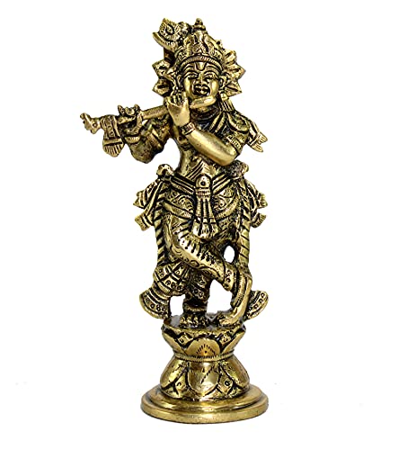 Image of eSplanade Brass Krishna Kishan Makhan Chor Thakurji Murti Idol Statue - 7 inches | Pooja Idols | Home Decor