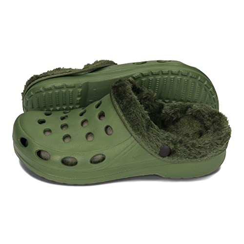 PLAME Męskie buty Eva Clogs z podszewką, ciepłe kapcie domowe buty ogrodowe 41-46 EU