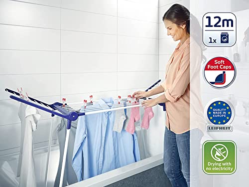 Leifheit Standtrockner Pegasus 120 Solid Compact, standfester Badewannentrockner mit Flügeln, platzsparendes Trocknen in der Badewanne, Kleiner Flügelwäschetrockner für Single Haushalte - Image 3