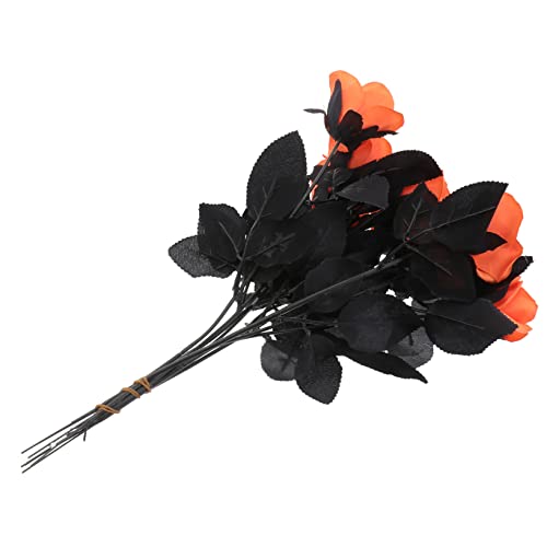 Fleurs décoratives de fausses roses d'Halloween : lot de 8 fausses fleurs pour la maison