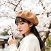 Yxtwaeh Classic French Beret Hat 10.6 Inch Width Winter Wool Beret Hats for Women Fashion Dress Costume, Camel