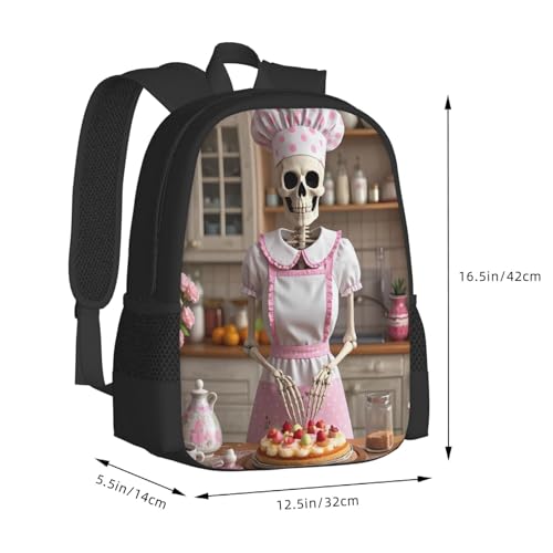 Cute Skeleton Chef Notebook Backpack Fits 15 Inch Laptop Travel Backpack Backpacks For Computer3