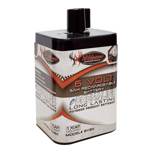WILDGAME INNOVATIONS eDRENALINE 6V Spring Style Rechargeable Battery Outdoor Long-Lasting Powerful 6-Volt 5Ah Spring Top Battery