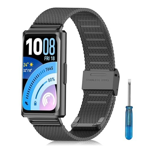 [RoSoki] �o���h HUAWEI Band 11 / HUAWEI Band 11 Pro �Ή� �X�e�����X�`�[�� �����o���h �X�e�����X �����ȒP �r�W�l�X�� �ւ��X�g���b�v �ϋv���̂��� �j�����p �h�� �ϊ��� �i �u���b�N �j